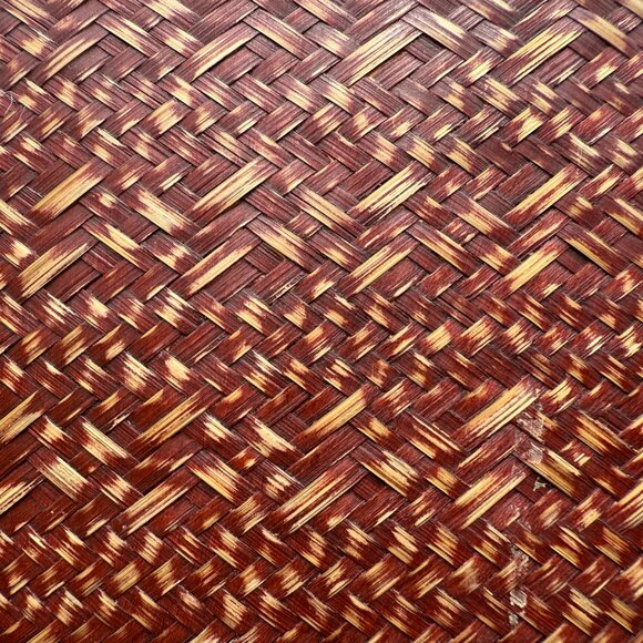 RARE Vintage Vance Kitira Large Bamboo Weave Bag with Leather Handles - Picture 6 of 7